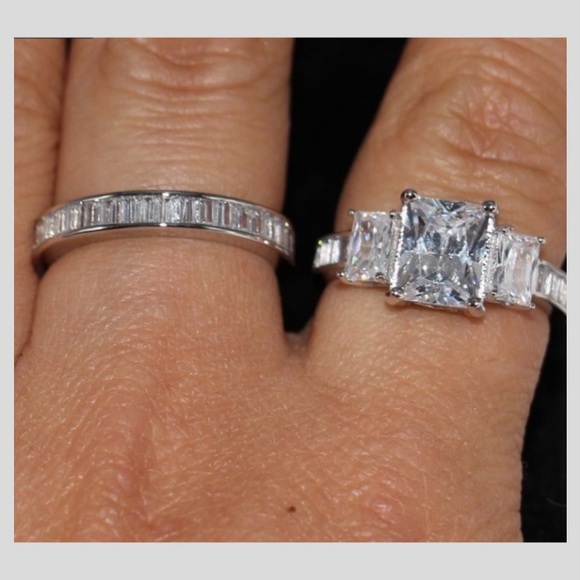 ‼️LAST CHANCE‼️ STERLING SILVER 2 PIECE BRIDAL SET - Picture 5 of 11